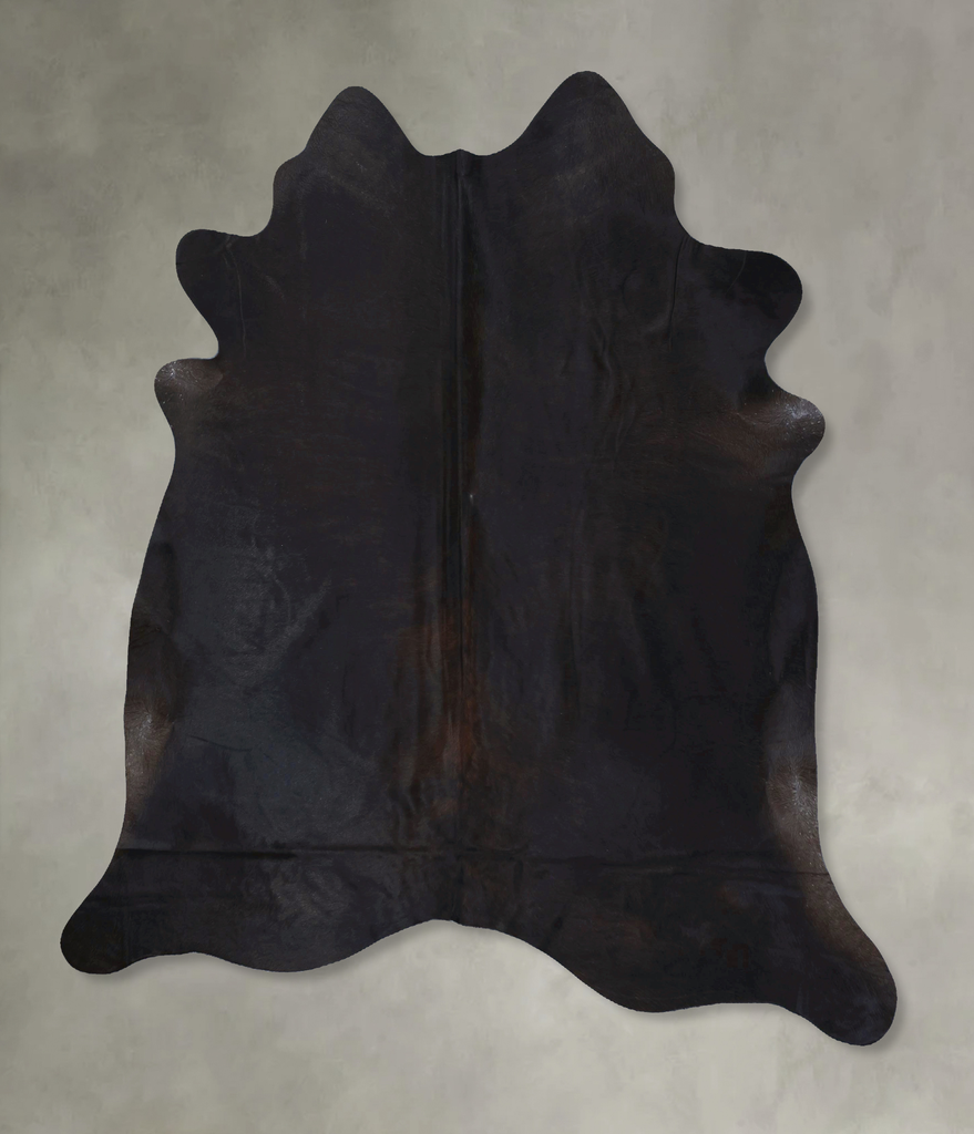 Solid Black X-Large Brazilian Cowhide Rug 7'3"H x 6'6"W #B20598 by Hudson Hides