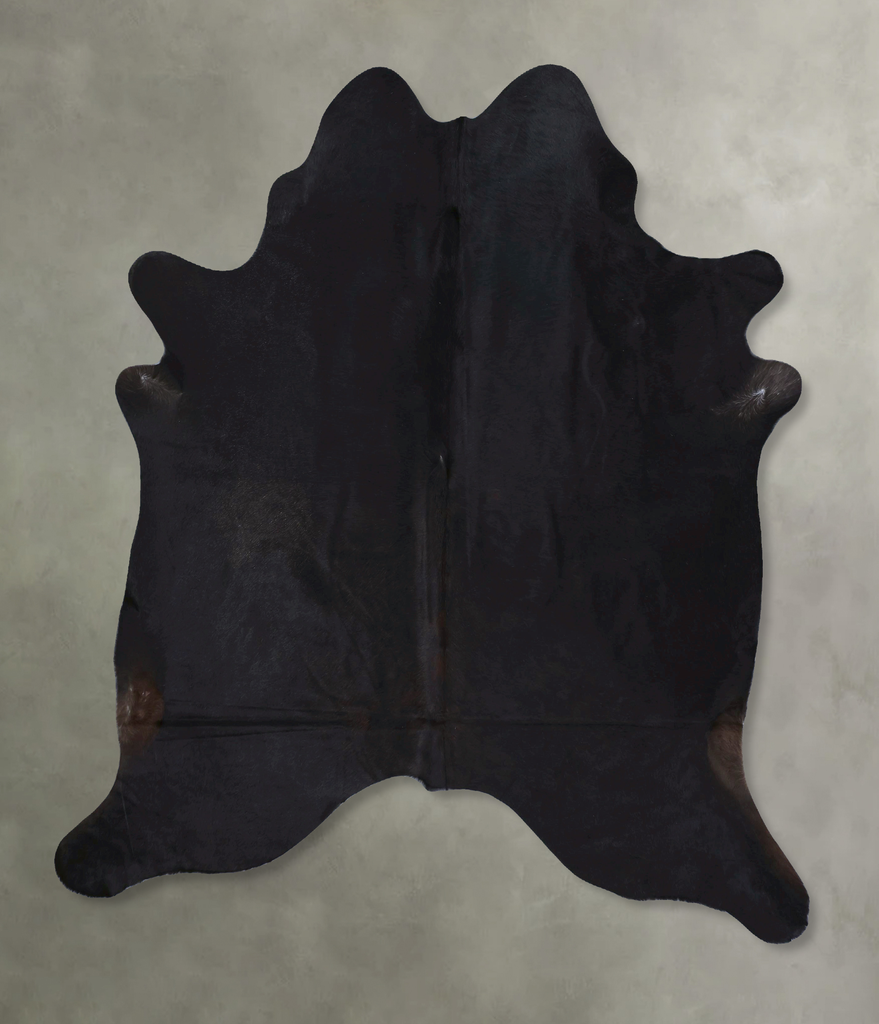 Solid Black X-Large Brazilian Cowhide Rug 7'9"H x 6'4"W #B20600 by Hudson Hides