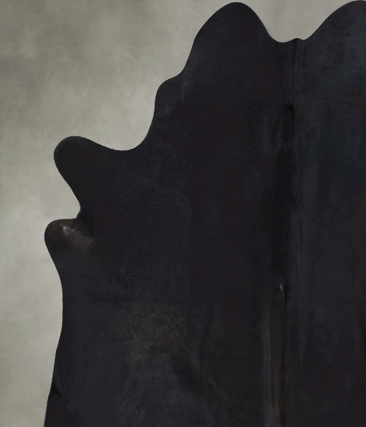 Solid Black X-Large Brazilian Cowhide Rug 7'9"H x 6'4"W #B20600 by Hudson Hides
