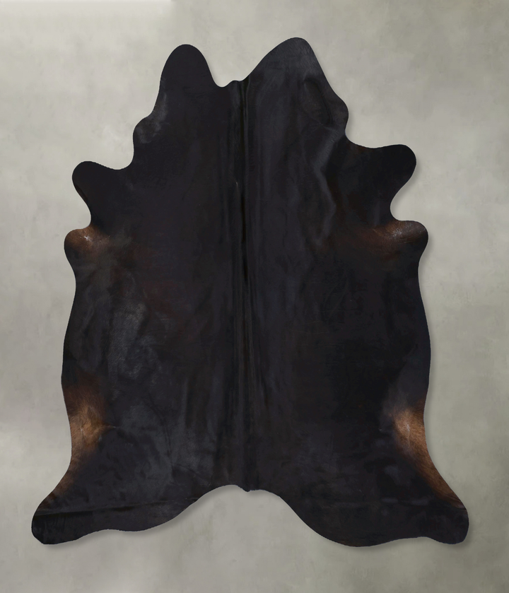 Solid Black XX-Large Brazilian Cowhide Rug 7'5"H x 7'1"W #B20606 by Hudson Hides
