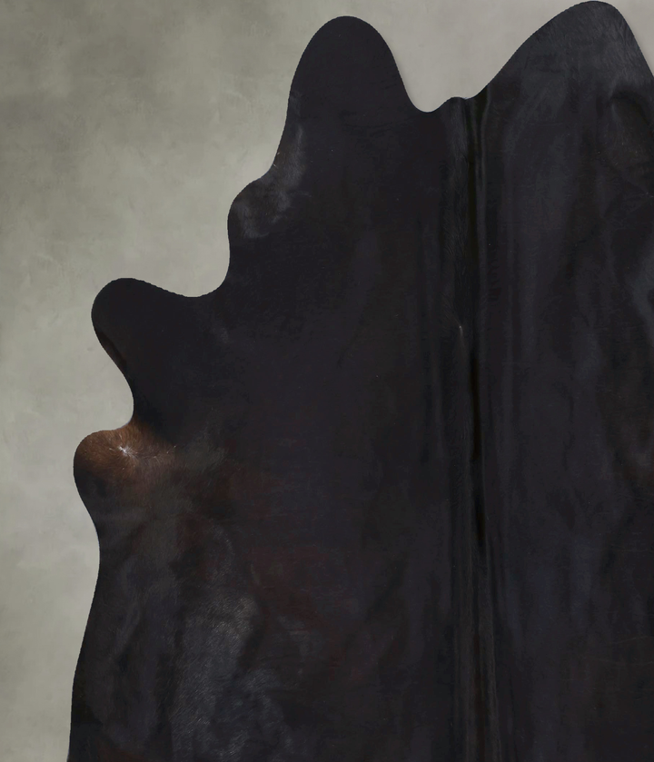 Solid Black XX-Large Brazilian Cowhide Rug 7'5"H x 7'1"W #B20606 by Hudson Hides