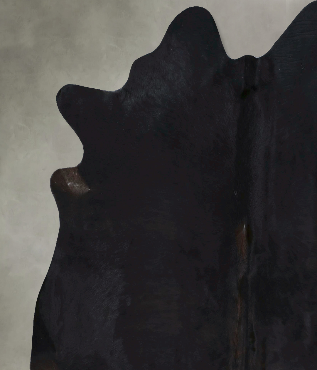 Solid Black X-Large Brazilian Cowhide Rug 7'8"H x 6'6"W #B20608 by Hud