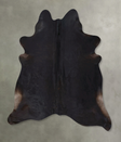 Solid Black X-Large Brazilian Cowhide Rug 7'3"H x 6'7"W #B20618 by Hudson Hides