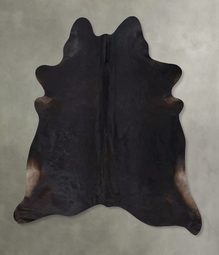 Solid Black X-Large Brazilian Cowhide Rug 7'3"H x 6'7"W #B20618 by Hudson Hides