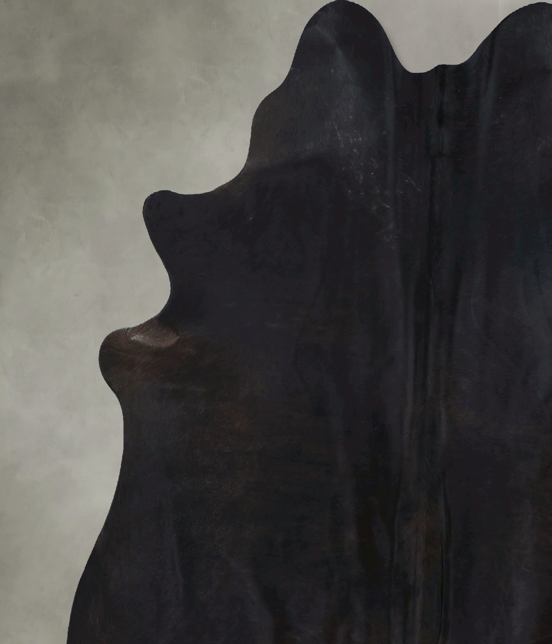 Solid Black XX-Large Brazilian Cowhide Rug 7'7"H x 6'9"W #B20619 by Hu
