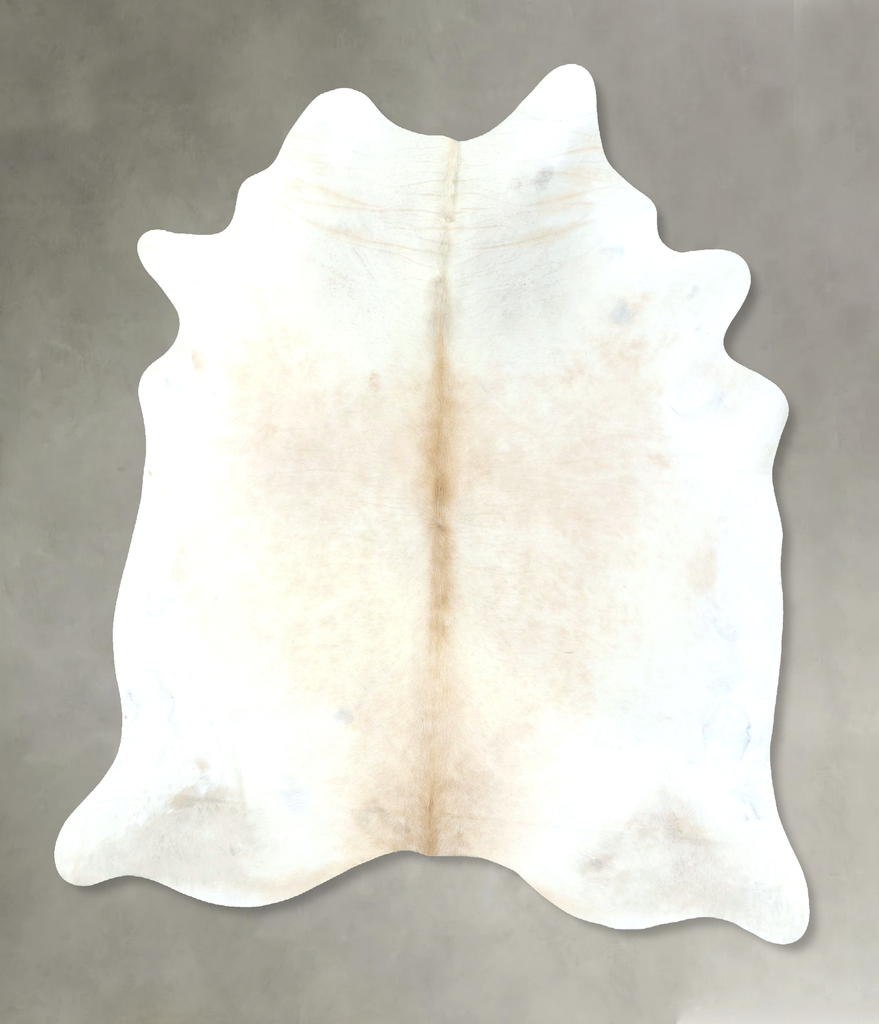 Ivory with Beige XX-Large Brazilian Cowhide Rug 7'10"H x 6'6"W #B20622 by Hudson Hides