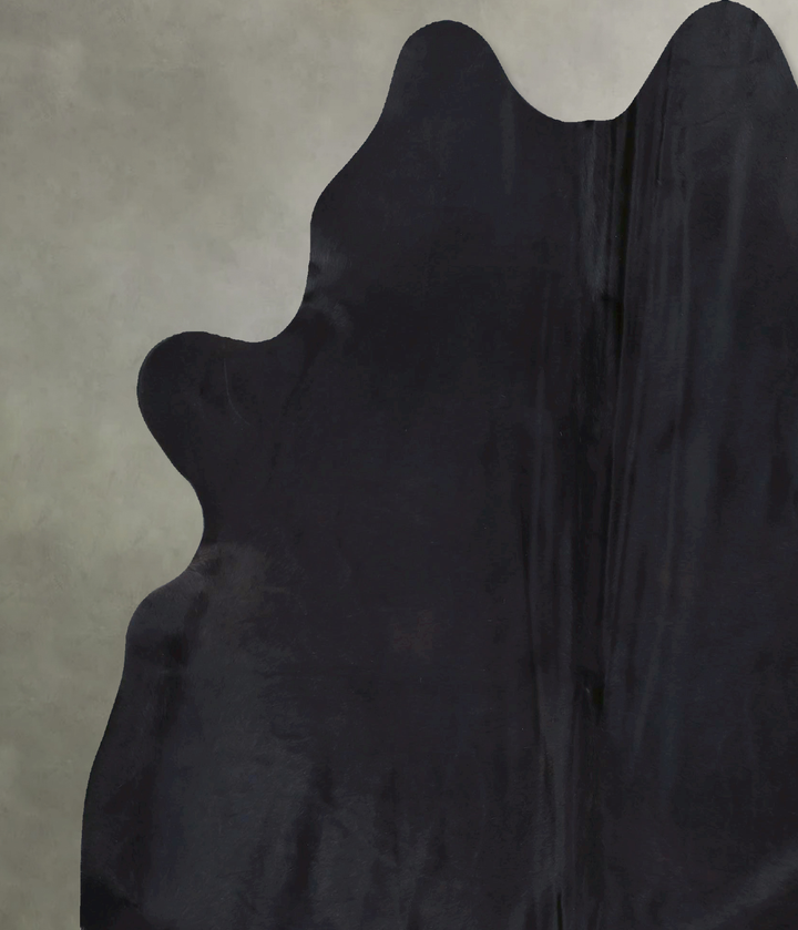 Solid Black XX-Large Brazilian Cowhide Rug 7'9"H x 6'6"W #B20628 by Hudson Hides
