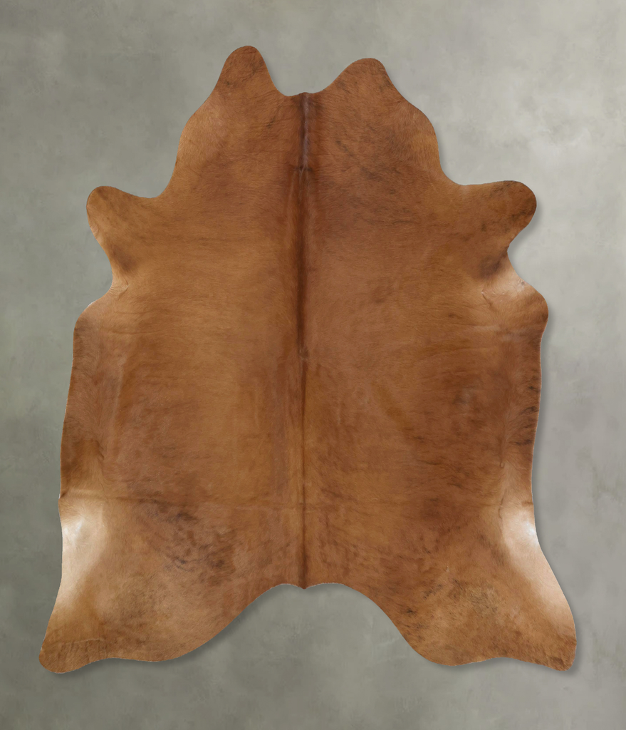Solid Brown X-Large Brazilian Cowhide Rug 6'11"H x 6'5"W #B20629 by Hudson Hides
