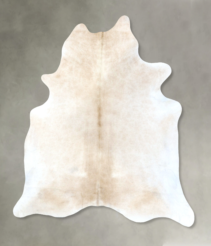 Ivory with Beige XX-Large Brazilian Cowhide Rug 7'11"H x 6'10"W #B20630 by Hudson Hides