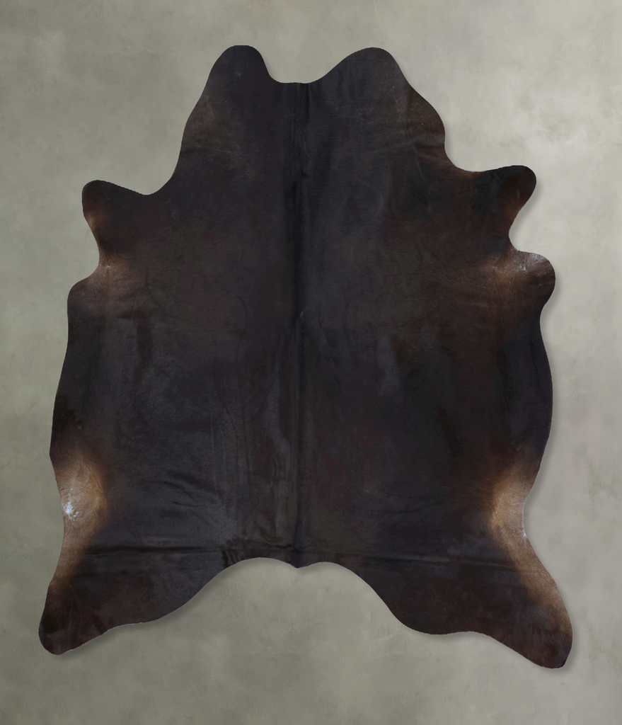 Solid Black X-Large Brazilian Cowhide Rug 7'6"H x 6'1"W #B20631 by Hudson Hides