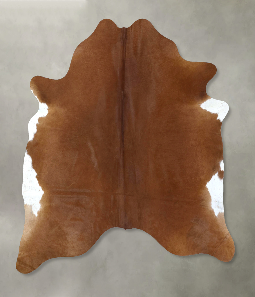 Solid Brown XX-Large Brazilian Cowhide Rug 7'5"H x 6'9"W #B20632 by Hudson Hides