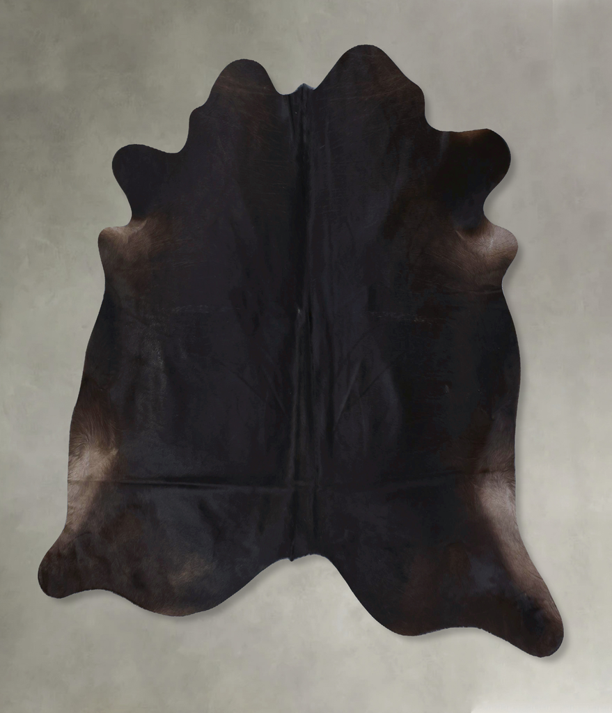 Solid Black X-Large Brazilian Cowhide Rug 6'11"H x 7'1"W #B20633 by Hudson Hides