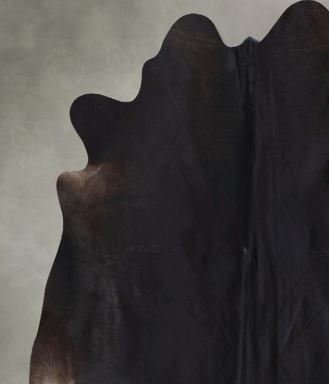Solid Black X-Large Brazilian Cowhide Rug 6'11"H x 7'1"W #B20633 by Hu