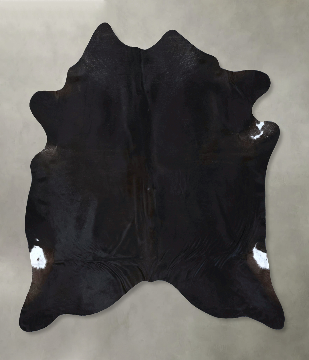 Solid Black XX-Large Brazilian Cowhide Rug 8'0"H x 6'9"W #B20634 by Hu