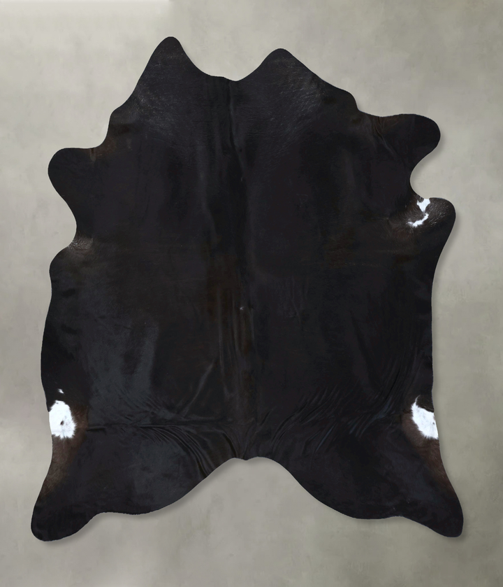 Solid Black XX-Large Brazilian Cowhide Rug 8'0"H x 6'9"W #B20634 by Hudson Hides