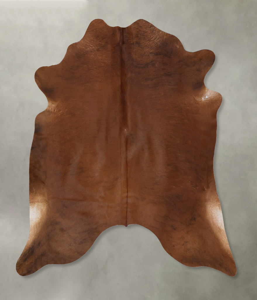 Solid Brown X-Large Brazilian Cowhide Rug 7'2"H x 6'4"W #B20642 by Hudson Hides