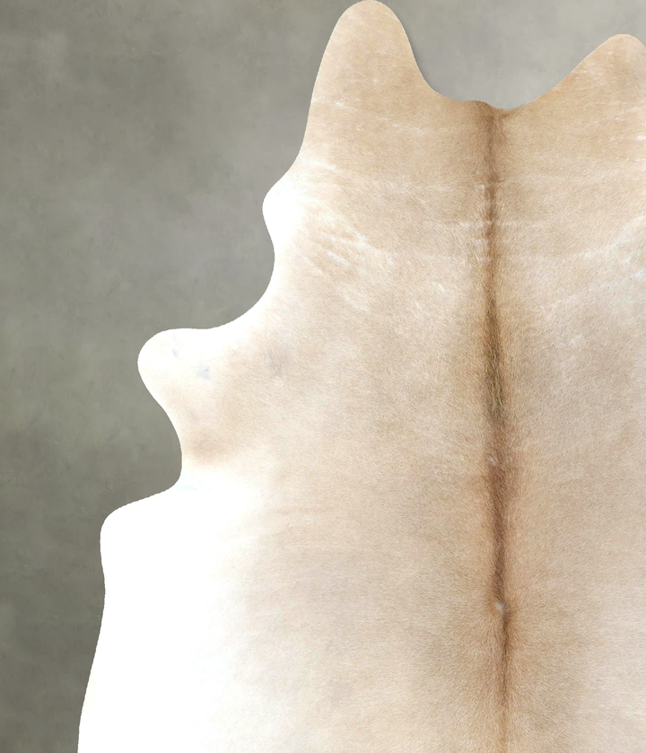 Ivory with Beige XX-Large Brazilian Cowhide Rug 8'8"H x 6'9"W #B20643 by Hudson Hides
