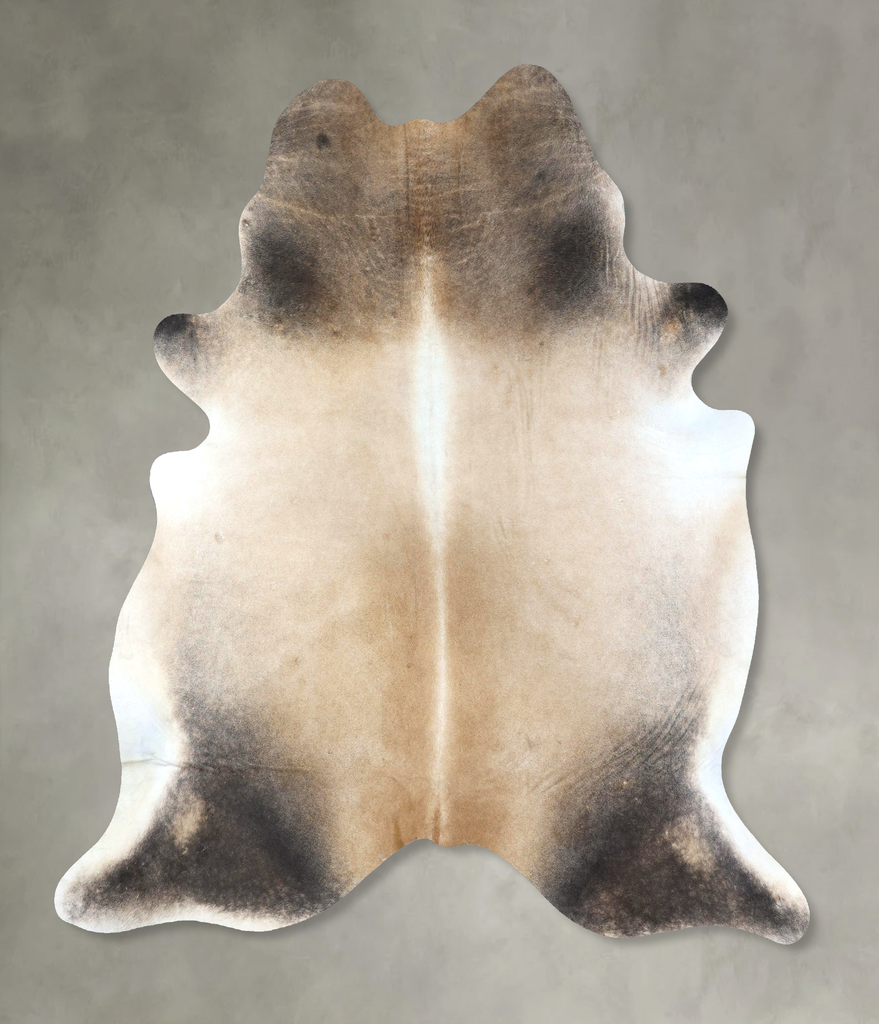 Grey with Beige XX-Large Brazilian Cowhide Rug 7'10"H x 6'11"W #B20644 by Hudson Hides