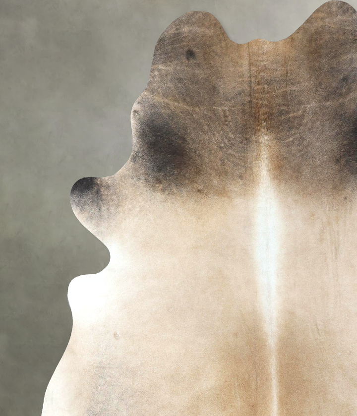 Grey with Beige XX-Large Brazilian Cowhide Rug 7'10"H x 6'11"W #B20644 by Hudson Hides