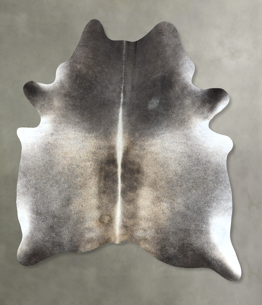 Grey with Beige X-Large Brazilian Cowhide Rug 7'5"H x 5'10"W #B20645 by Hudson Hides