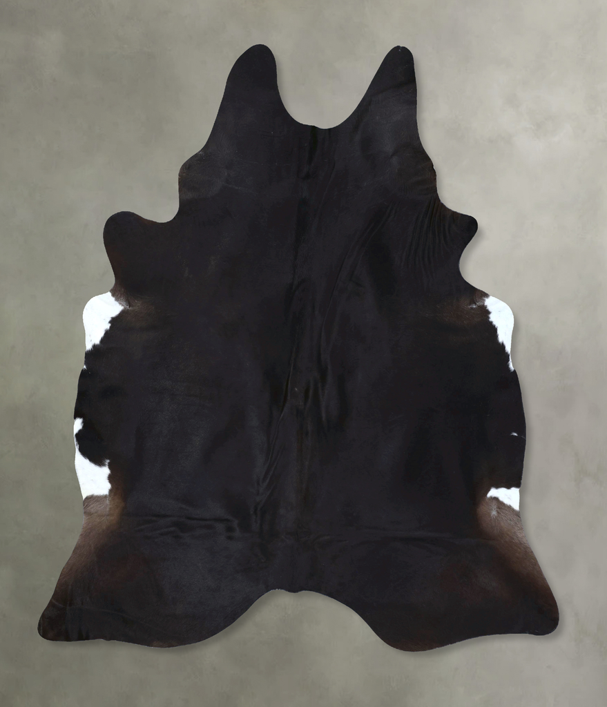 Solid Black XX-Large Brazilian Cowhide Rug 8'4"H x 6'8"W #B20646 by Hudson Hides