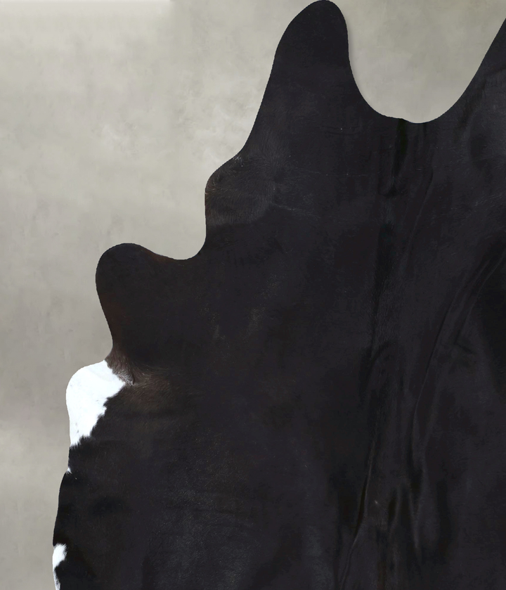 Solid Black XX-Large Brazilian Cowhide Rug 8'4"H x 6'8"W #B20646 by Hudson Hides