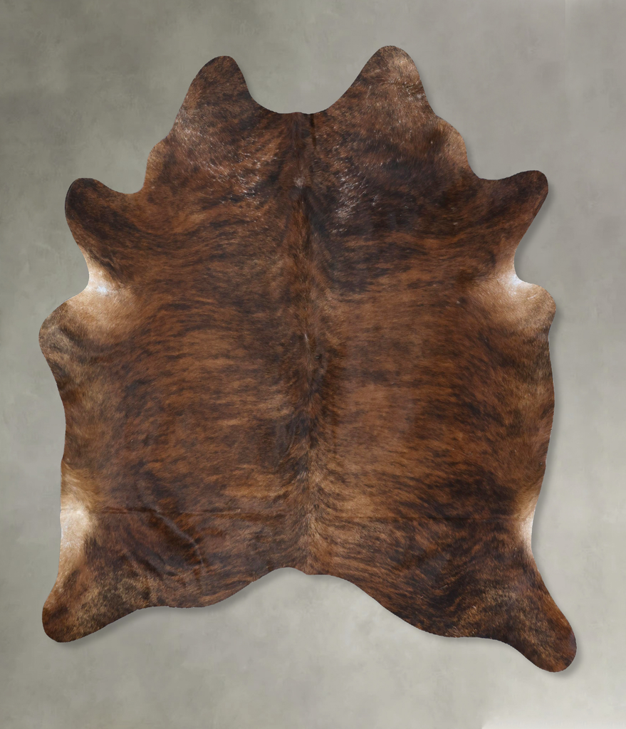 Dark Brindle X-Large Brazilian Cowhide Rug 7'6"H x 6'7"W #B20649 by Hudson Hides