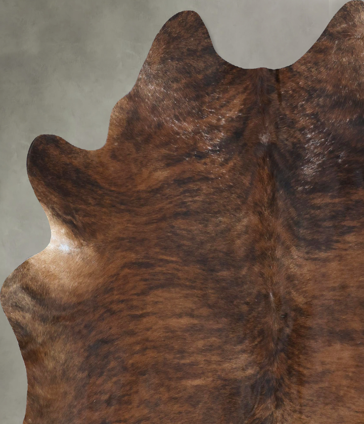 Dark Brindle X-Large Brazilian Cowhide Rug 7'6"H x 6'7"W #B20649 by Hudson Hides