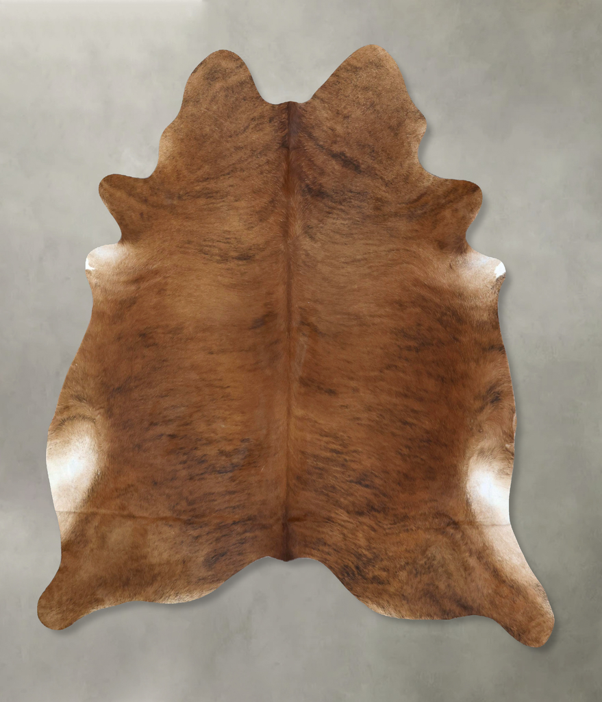 Medium Brindle X-Large Brazilian Cowhide Rug 7'6"H x 6'6"W #B20653 by Hudson Hides