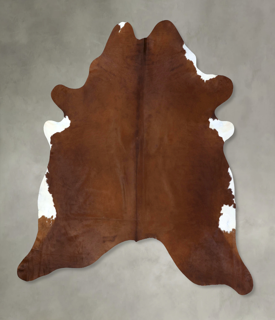 Brown and White Regular XX-Large Brazilian Cowhide Rug 8'5"H x 7'5"W #B20658 by Hudson Hides