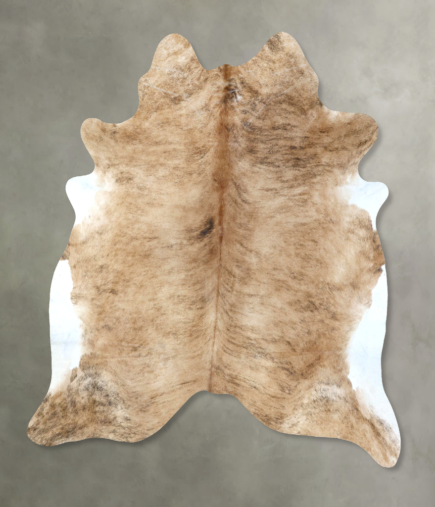 Light Brindle X-Large Brazilian Cowhide Rug 7'5"H x 6'9"W #B20664 by Hudson Hides