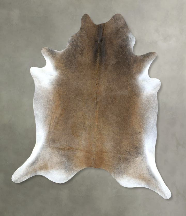 Grey with Beige XX-Large Brazilian Cowhide Rug 7'11"H x 6'10"W #B20676 by Hudson Hides