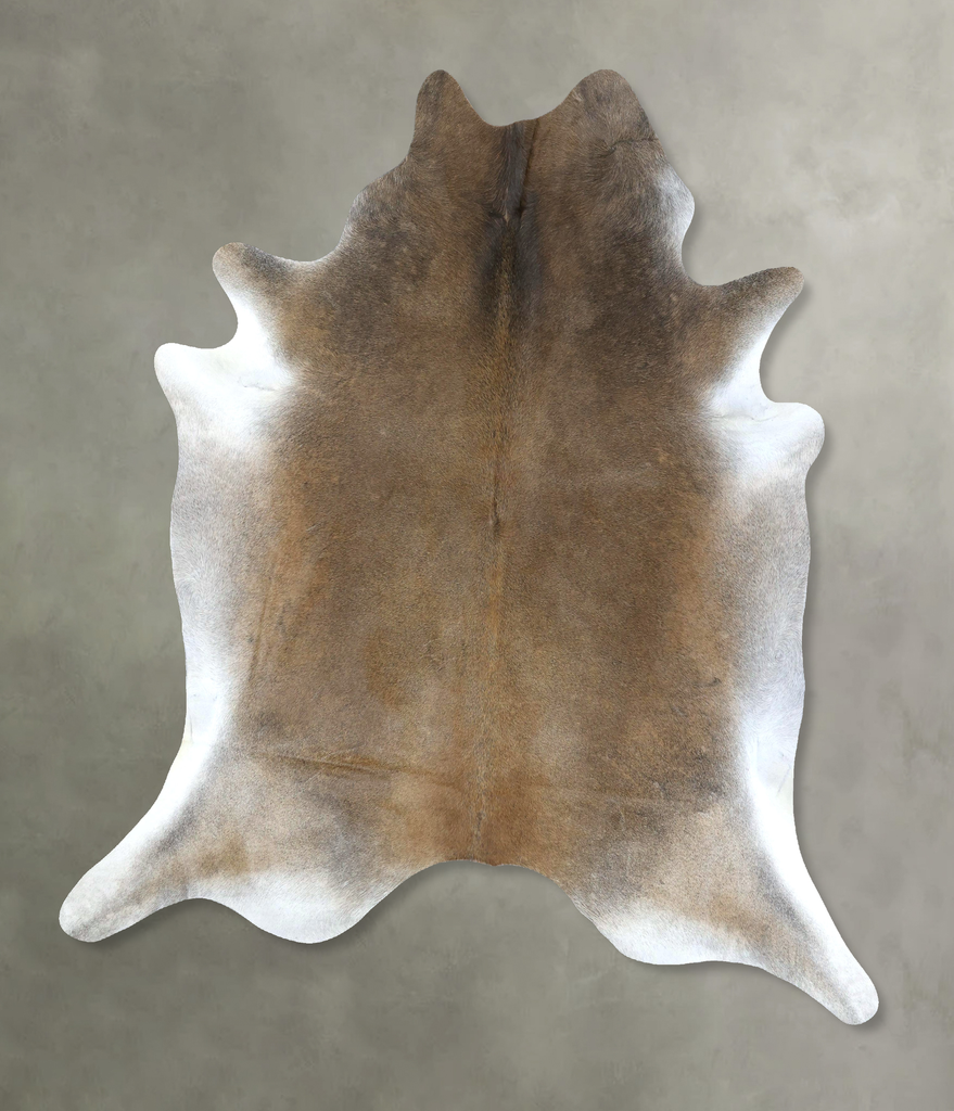 Grey with Beige XX-Large Brazilian Cowhide Rug 7'11"H x 6'10"W #B20676 by Hudson Hides