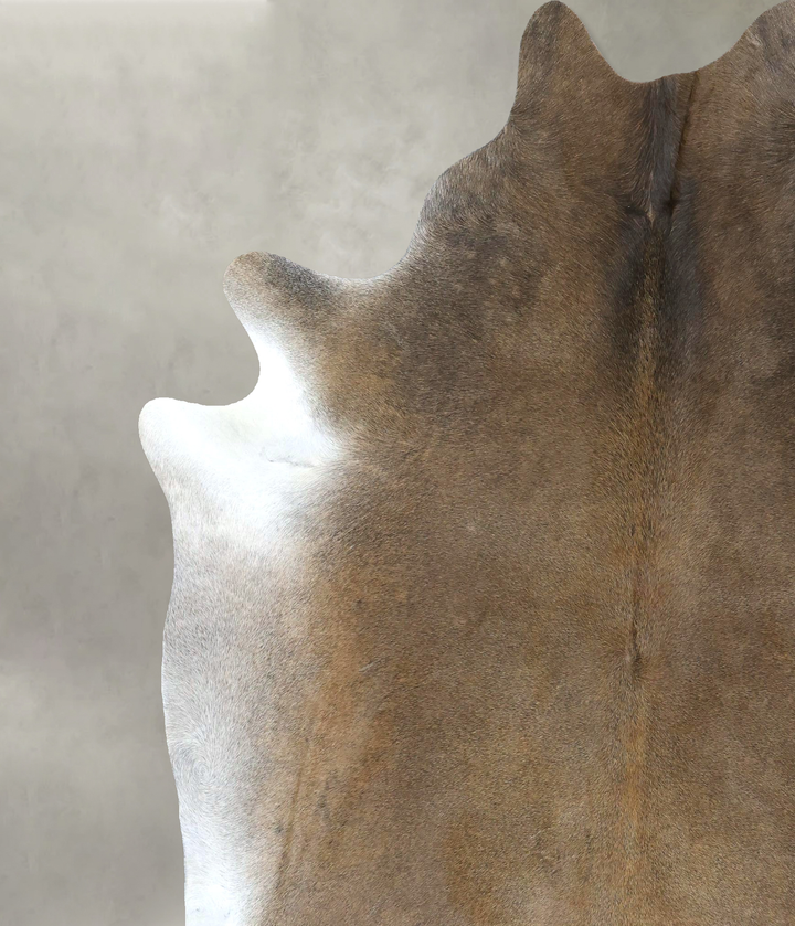 Grey with Beige XX-Large Brazilian Cowhide Rug 7'11"H x 6'10"W #B20676 by Hudson Hides