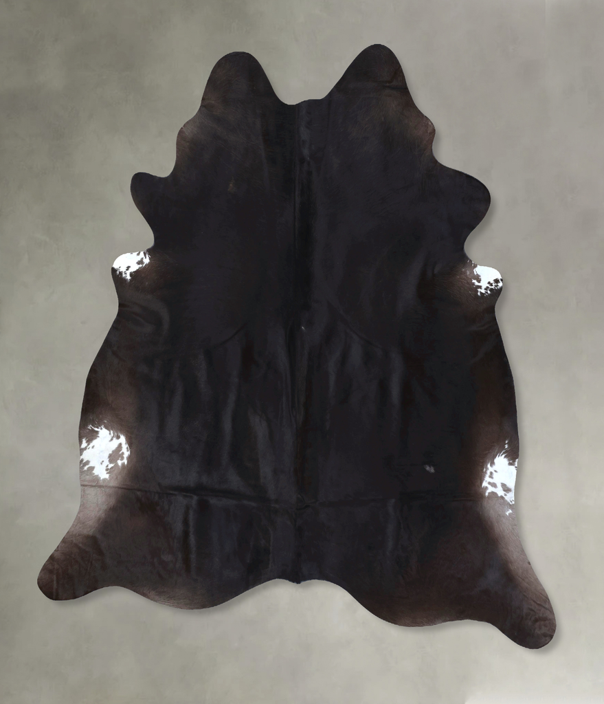 Solid Black XX-Large Brazilian Cowhide Rug 8'6"H x 7'6"W #B20679 by Hudson Hides
