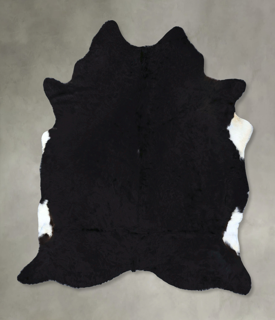Solid Black XX-Large Brazilian Cowhide Rug 8'2"H x 7'2"W #B20688 by Hudson Hides