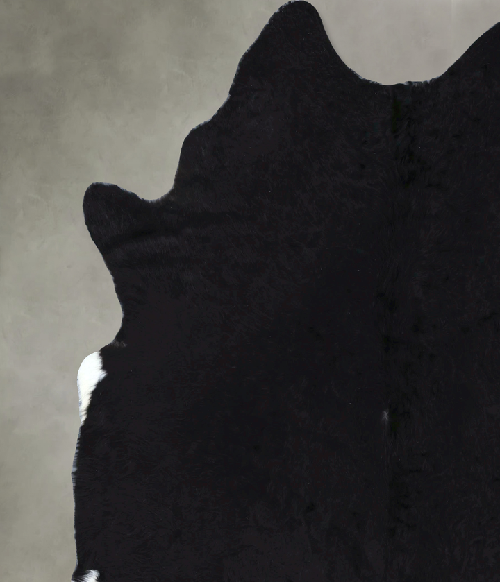 Solid Black XX-Large Brazilian Cowhide Rug 8'2"H x 7'2"W #B20688 by Hudson Hides