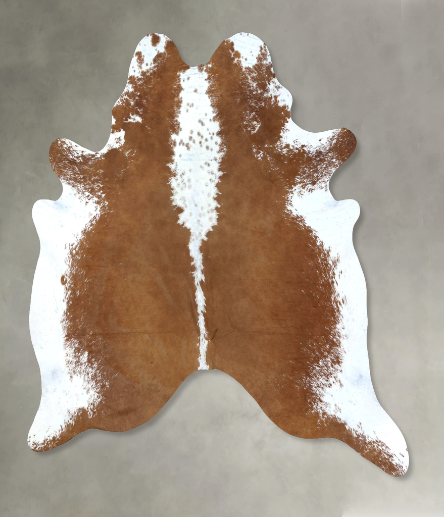 Brown and White XX-Large Brazilian Cowhide Rug 7'5"H x 6'10"W #B20689 by Hudson Hides