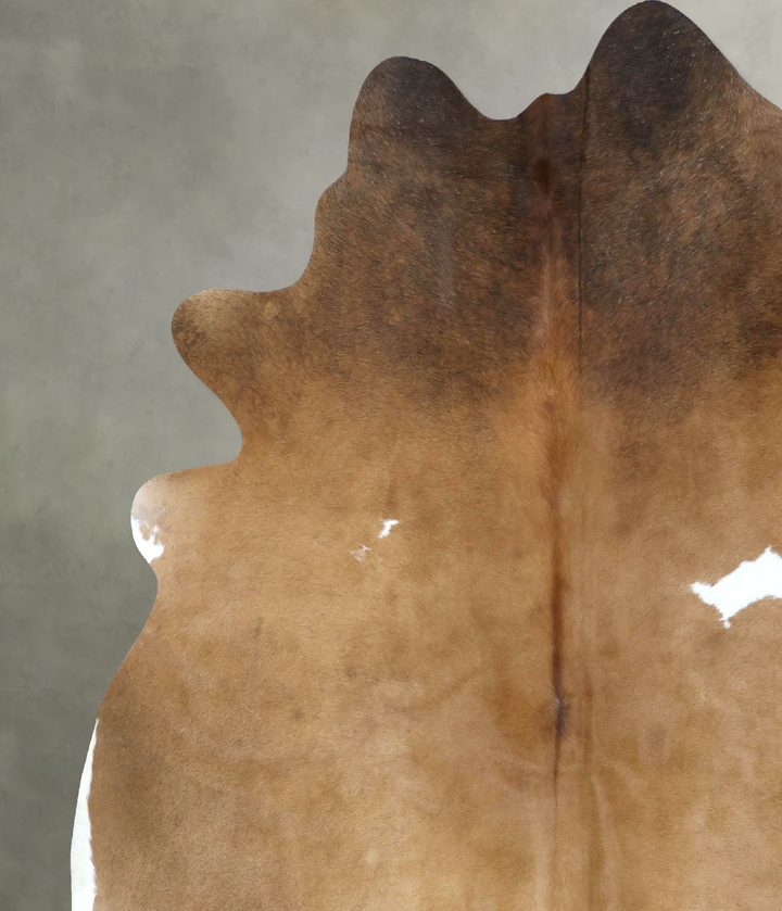 Beige and White XX-Large Brazilian Cowhide Rug 8'8"H x 8'0"W #B20692 by Hudson Hides