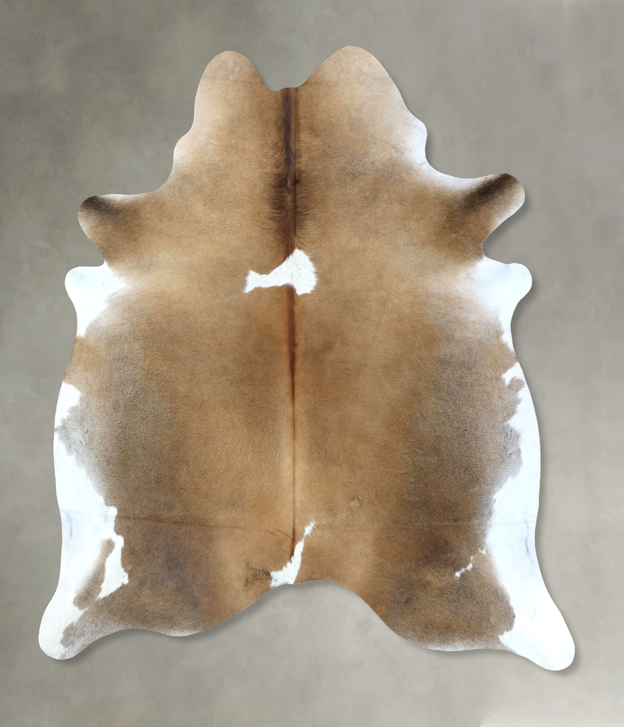 Grey with Beige XX-Large Brazilian Cowhide Rug 7'11"H x 6'9"W #B20699 by Hudson Hides
