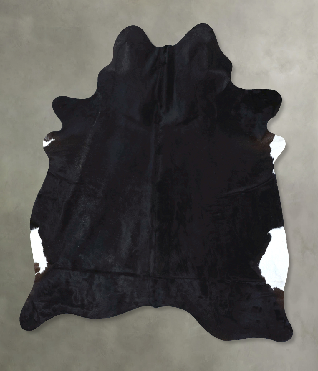 Solid Black X-Large Brazilian Cowhide Rug 7'6"H x 6'0"W #B20704 by Hud
