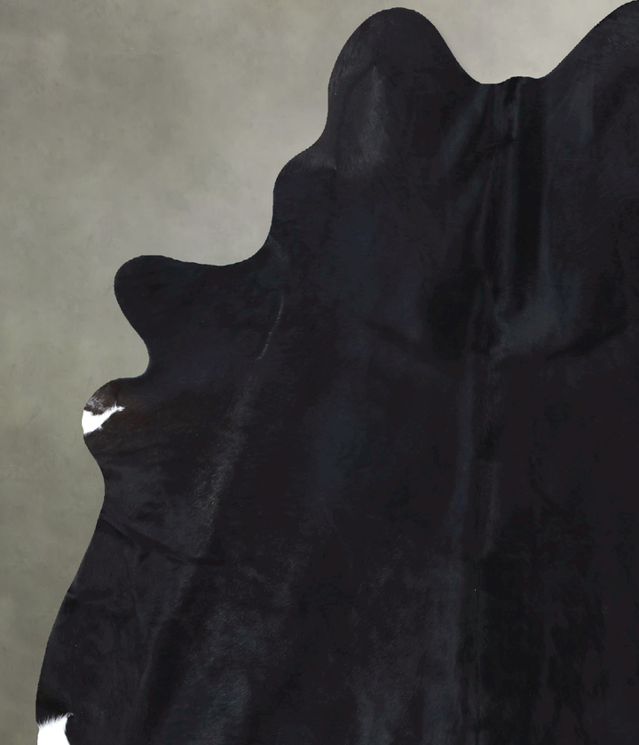 Solid Black X-Large Brazilian Cowhide Rug 7'6"H x 6'0"W #B20704 by Hudson Hides