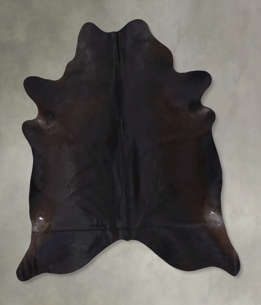 Solid Black XX-Large Brazilian Cowhide Rug 7'10"H x 7'1"W #B20707 by Hudson Hides
