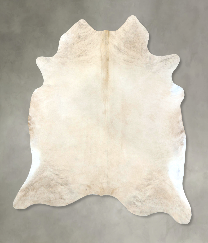 Ivory with Beige XX-Large Brazilian Cowhide Rug 7'10"H x 6'7"W #B20710 by Hudson Hides