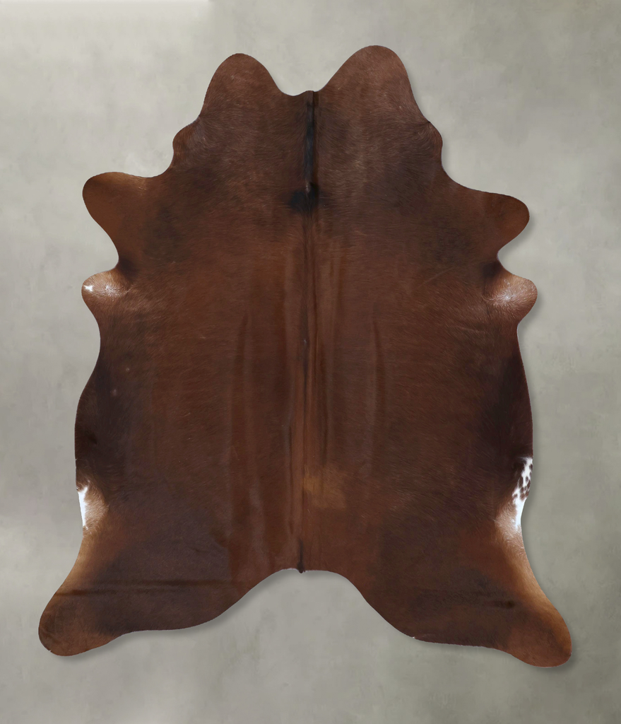 Solid Brown X-Large Brazilian Cowhide Rug 7'5"H x 6'1"W #B20718 by Hudson Hides