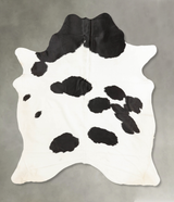 Black and White X-Large Brazilian Cowhide Rug 7'1"H x 6'5"W #B2072 by Hudson Hides