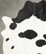 Black and White X-Large Brazilian Cowhide Rug 7'1"H x 6'5"W #B2072 by Hudson Hides