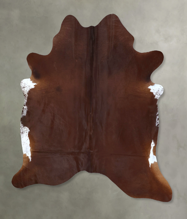 Solid Brown X-Large Brazilian Cowhide Rug 7'0"H x 6'4"W #B20721 by Hudson Hides