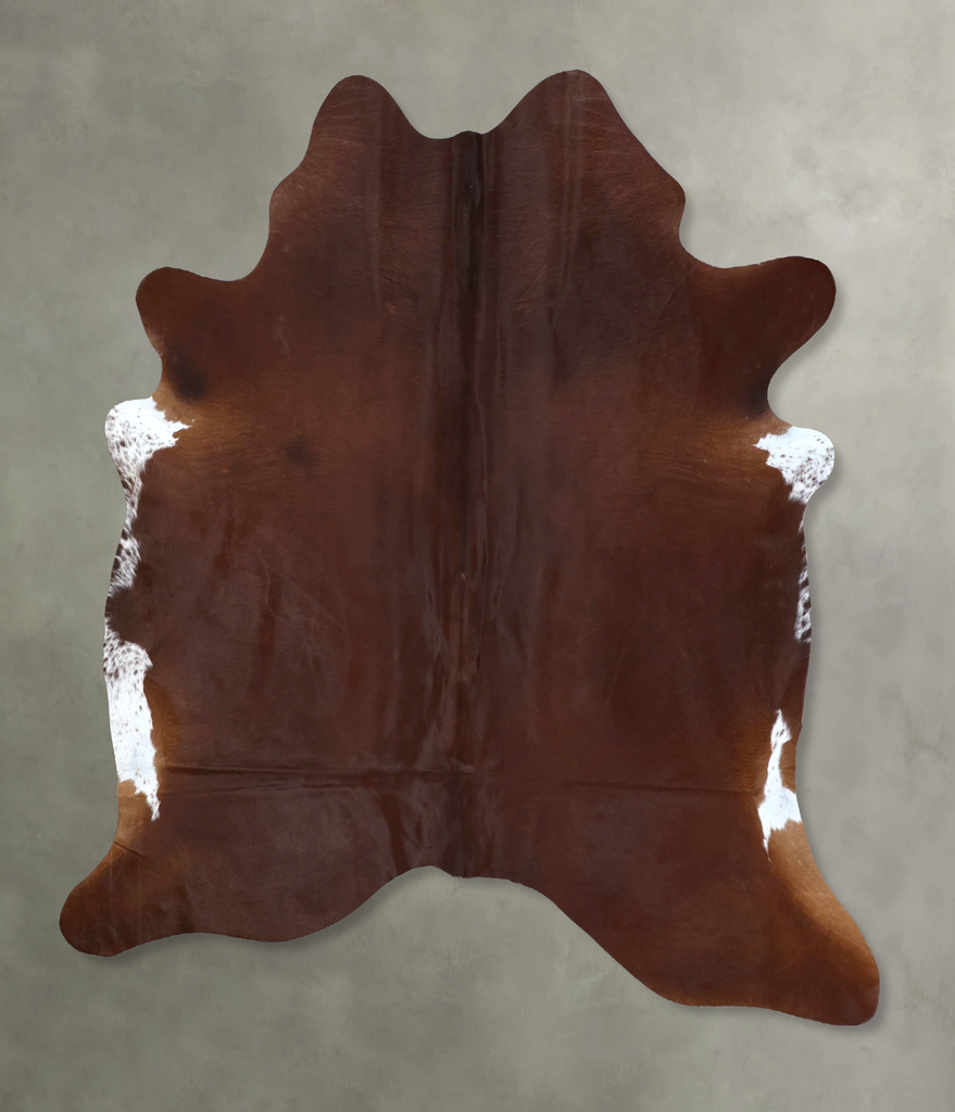 Solid Brown X-Large Brazilian Cowhide Rug 7'0"H x 6'4"W #B20721 by Hudson Hides