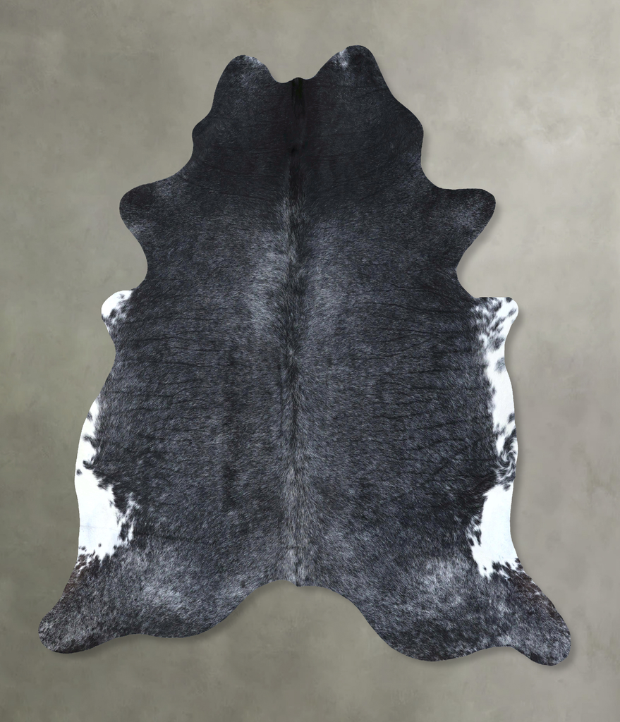 Solid Black XX-Large Brazilian Cowhide Rug 8'6"H x 7'2"W #B20726 by Hudson Hides
